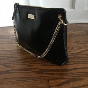 Kate Spade Black Patent Bag w/gold chain handle
